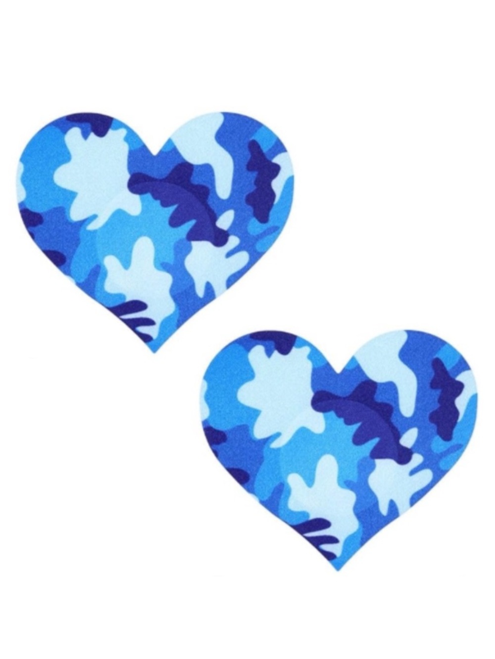 Blue Camo Heart Nipple Pasties Festival Rave Adhesive Covers